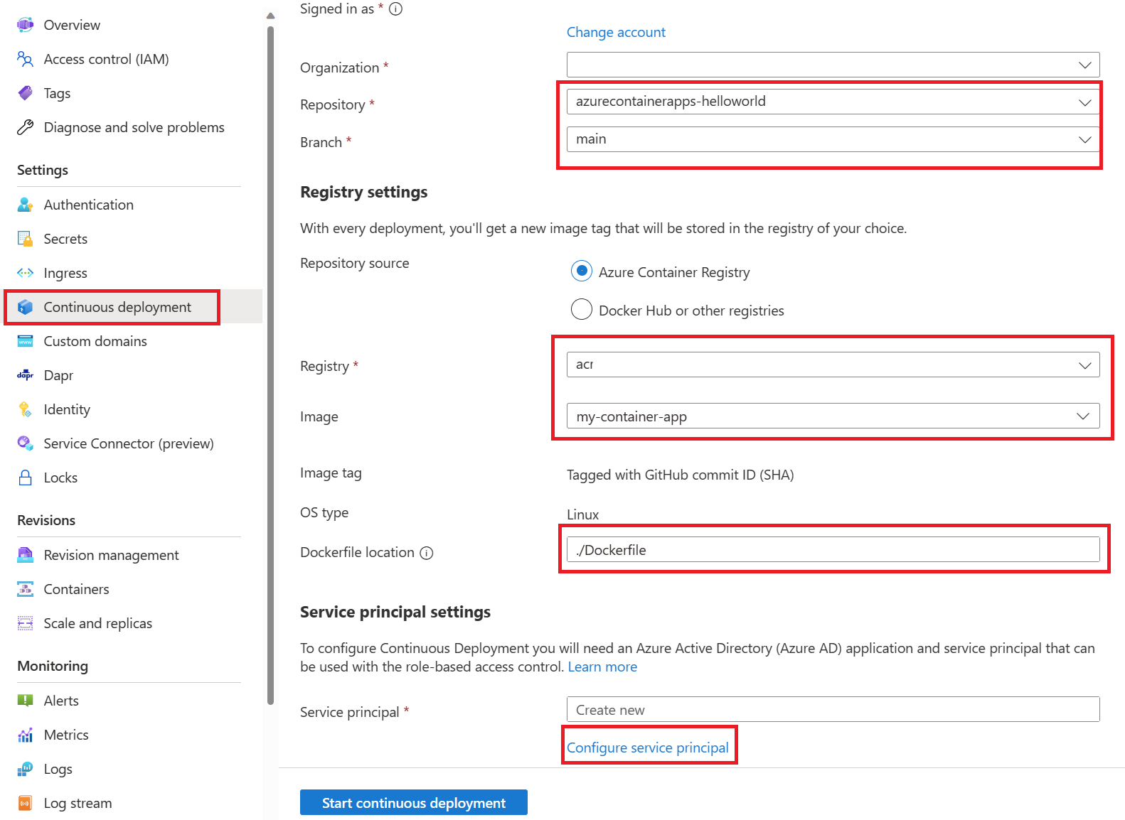 Continious Deployment Setup